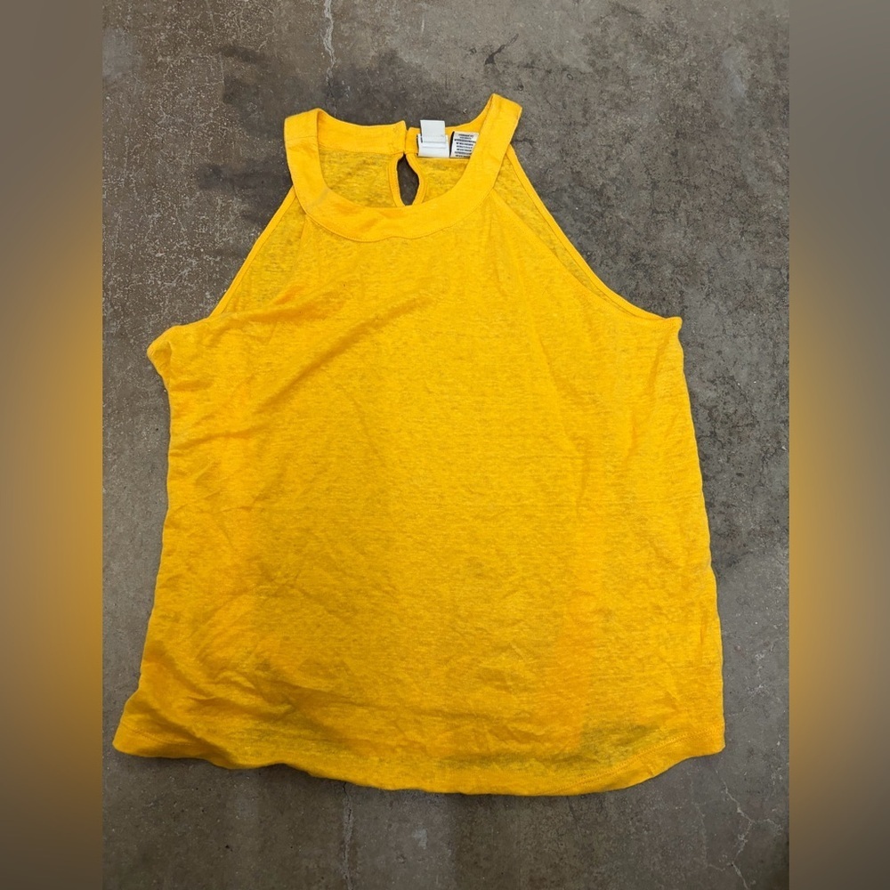 Joie Vibrant Yellow 100 % linen Tank Top